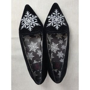 Strange Cvlt Dagger Skullflake Flats Velvet Size 7.5 Black Goth Strange Cult